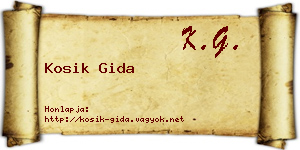Kosik Gida névjegykártya